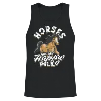 Horses Are My Happy Pill - Horse Unisex Tank Top - Black – 2