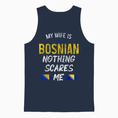 Bosnien Herzegowina Bosnische Frau Stolz Wurzeln Lustig Unisex Tank Top - Navy
