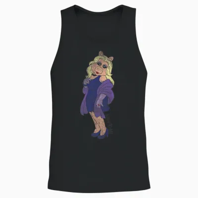 Kinder the Muppets Miss Piggy Classic Unisex Tank Top - Black