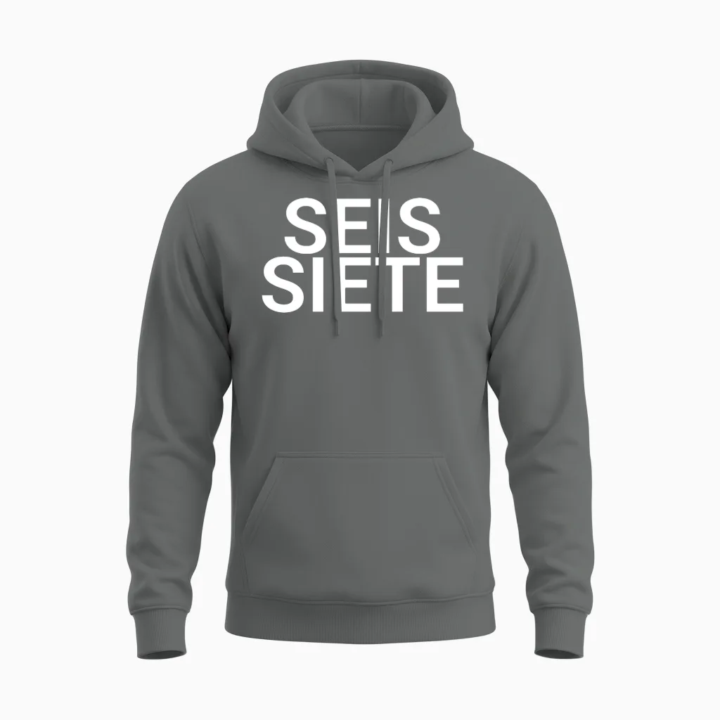 Six Seven Spanish Spanish T-Shirt, Seis Siete Meme Unisex Hoodie in Graphite Heather
