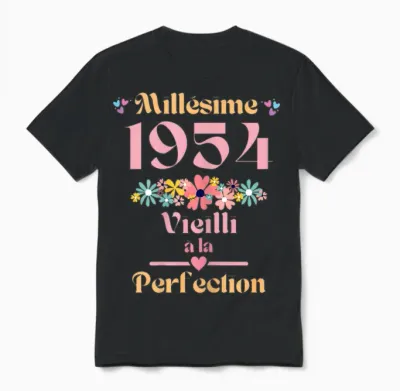 70 Ans Femme 1954 Idée Cadeau Anniversaire Funny Funny T-Shirt, Black Unisex T-Shirt - Black