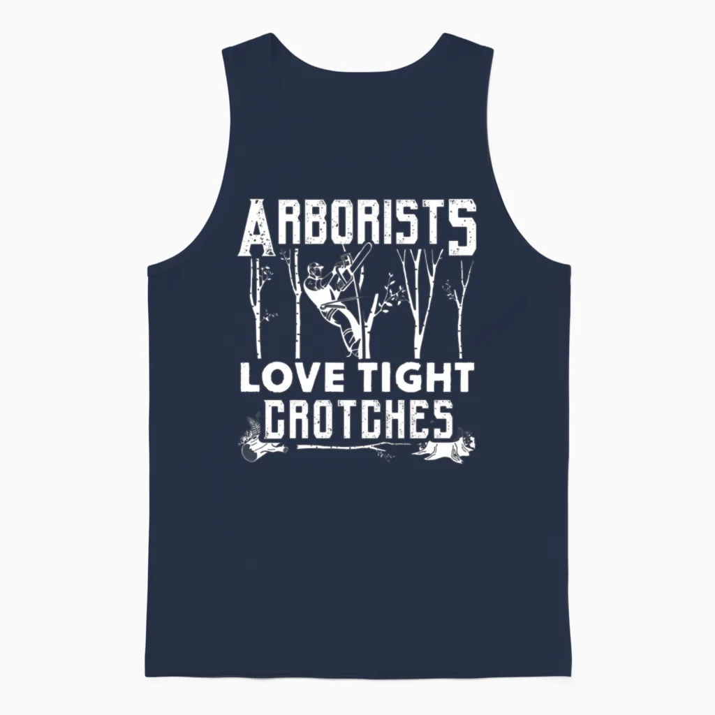 Arborists Love Tight Crotches Arborist Unisex Tank Top in Navy