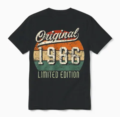 Original 1986 Limited Edition - Jahrgangs Unisex T-Shirt - Black