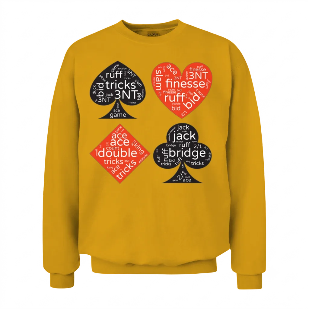Contract Bridge Player Unisex Sweatshirt - Gold