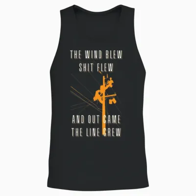The Wind Blew Shit Flew Out Comes the Line Crew Unisex Tank Top - Black