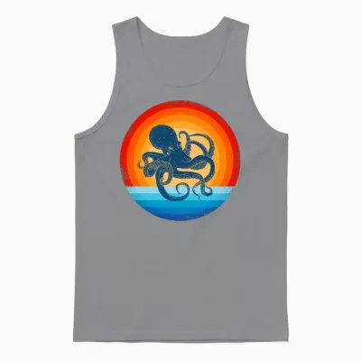 Octopus Retro Vintage Unisex Tank Top - Sport Grey