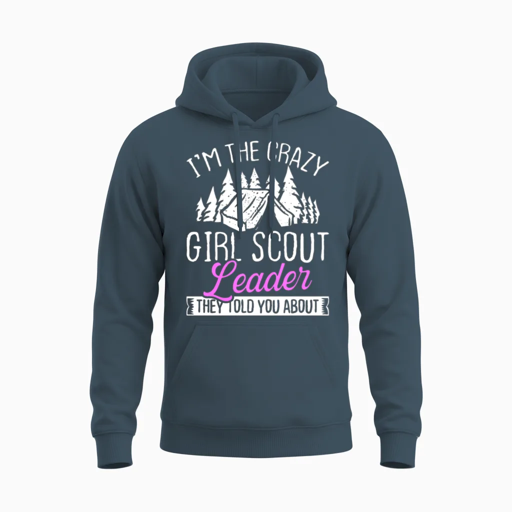 Scouting Crazy Girl Scout Leader Club Scouting Unisex Hoodie in Dark Heather