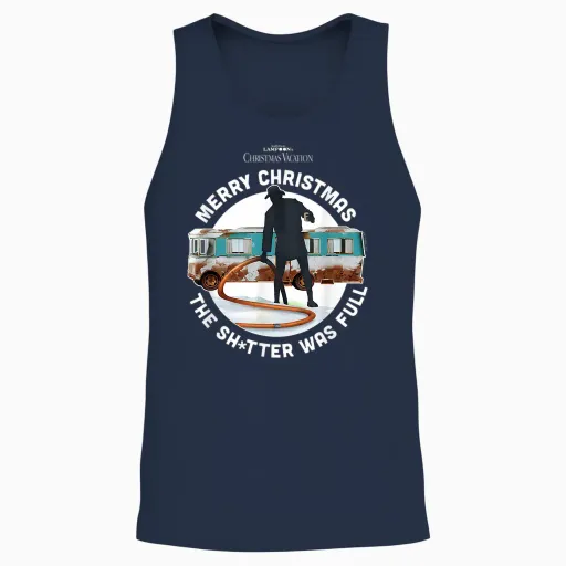 National Lampoon's Christmas Vacation - the Shitter Was Full Unisex Tank Top - Navy