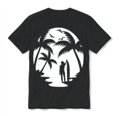 Surf Girl Pastel Cute Surfing Female Surfer Gift Unisex T-Shirt - Black