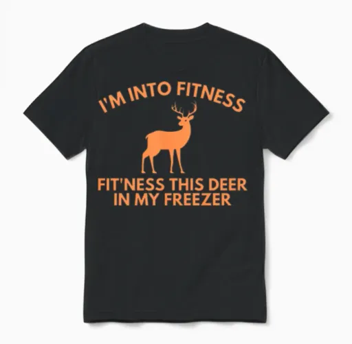 I'm into Fitness Fit'ness Deer in My Freezer Unisex T-Shirt in Black