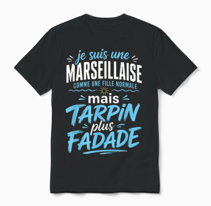 Marseillaise Tarpin Fadade Cadeau Femme Humour Marseille Unisex T-Shirt in Black