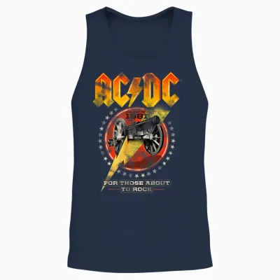 Official Ac/dc for Those About to Rock 1981 Rock Band Music Unisex Tank Top - Navy