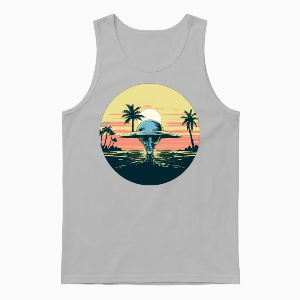 Retro Alien Unisex Tank Top - Ash