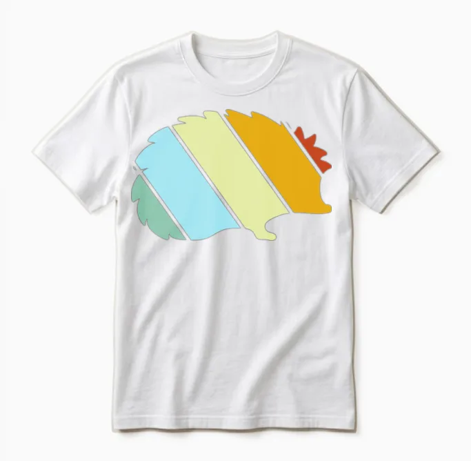 Hedgehog Retro Unisex T-Shirt in White