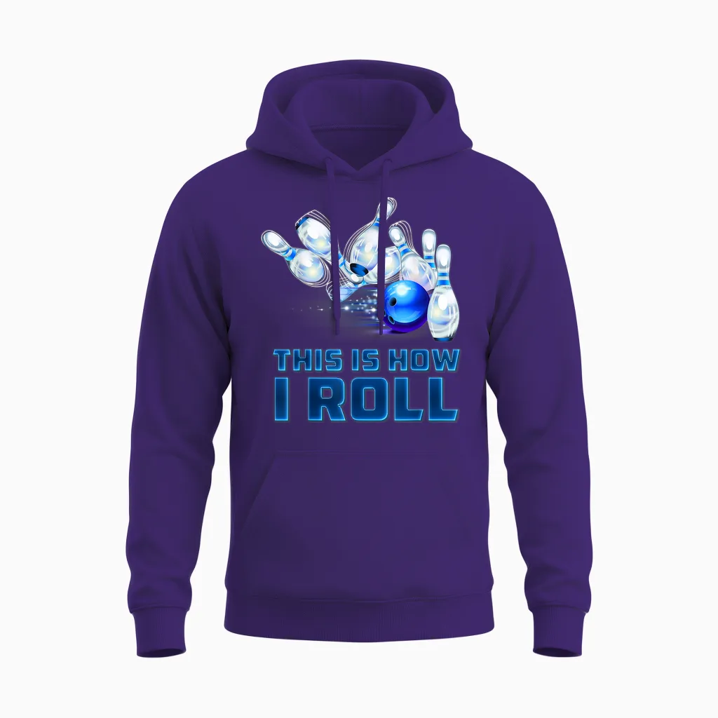 This Is How I Roll Bowling Unisex Hoodie in Purple