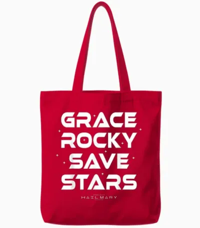 Project Hail Mary Grace Rocky Save Stars Tote Bags - Red