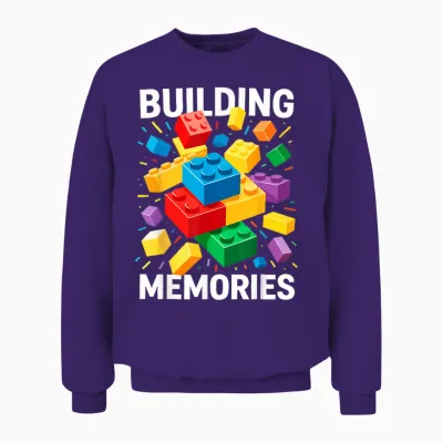 Building Memories Bricks Blocks Shirt for Adults Children Boys Girls Unisex Sweatshirt - Purple