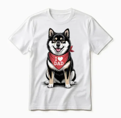 Ich Liebe Papa Shiba Inu Lover Hund/vatertag Unisex T-Shirt - White