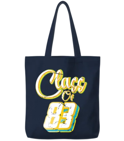 Class of 83 Reunion Vintage 1983 Graduation High Tote Bags - Navy