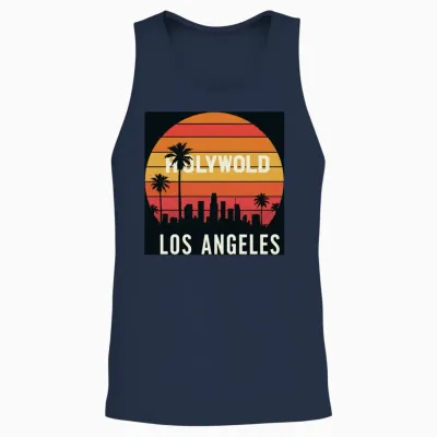 Los Angeles Retro Unisex Tank Top - Navy