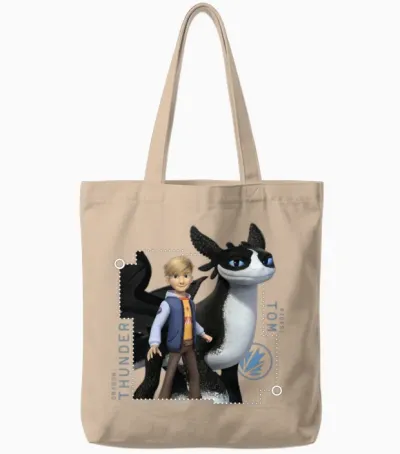 Dragons: the Nine Realms Tom and Thunder Tote Bags - Natural