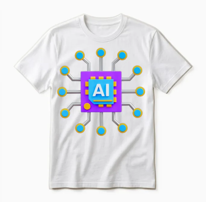 Colorful Ai Chip โ Futuristic Tech Circuit Design Unisex T-Shirt in White