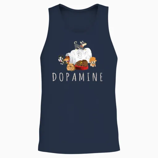 Dopamine Funny Dog Lover Puppy Dog Owners Dog Mom Unisex Tank Top - Navy