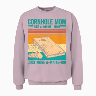 Funny Cornhole Retro Unisex Sweatshirt - Light Pink