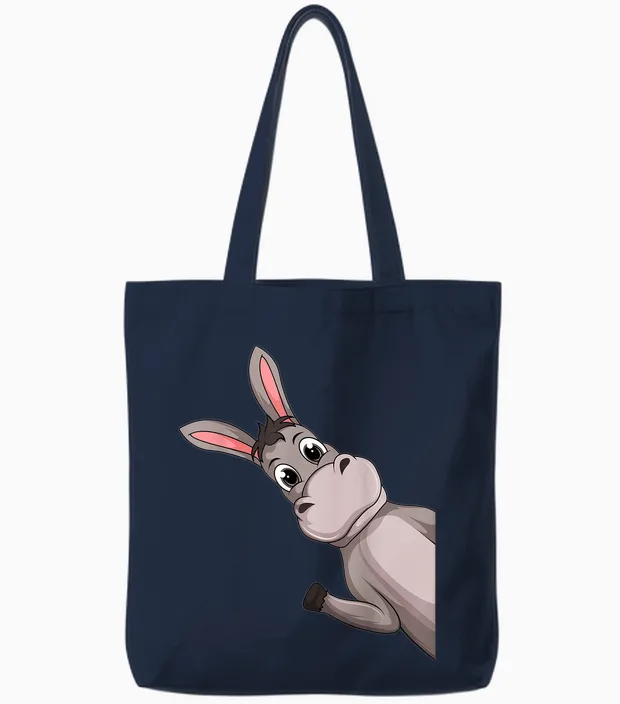 Esel Kinder Jungen Mädchen Tote Bags in Navy