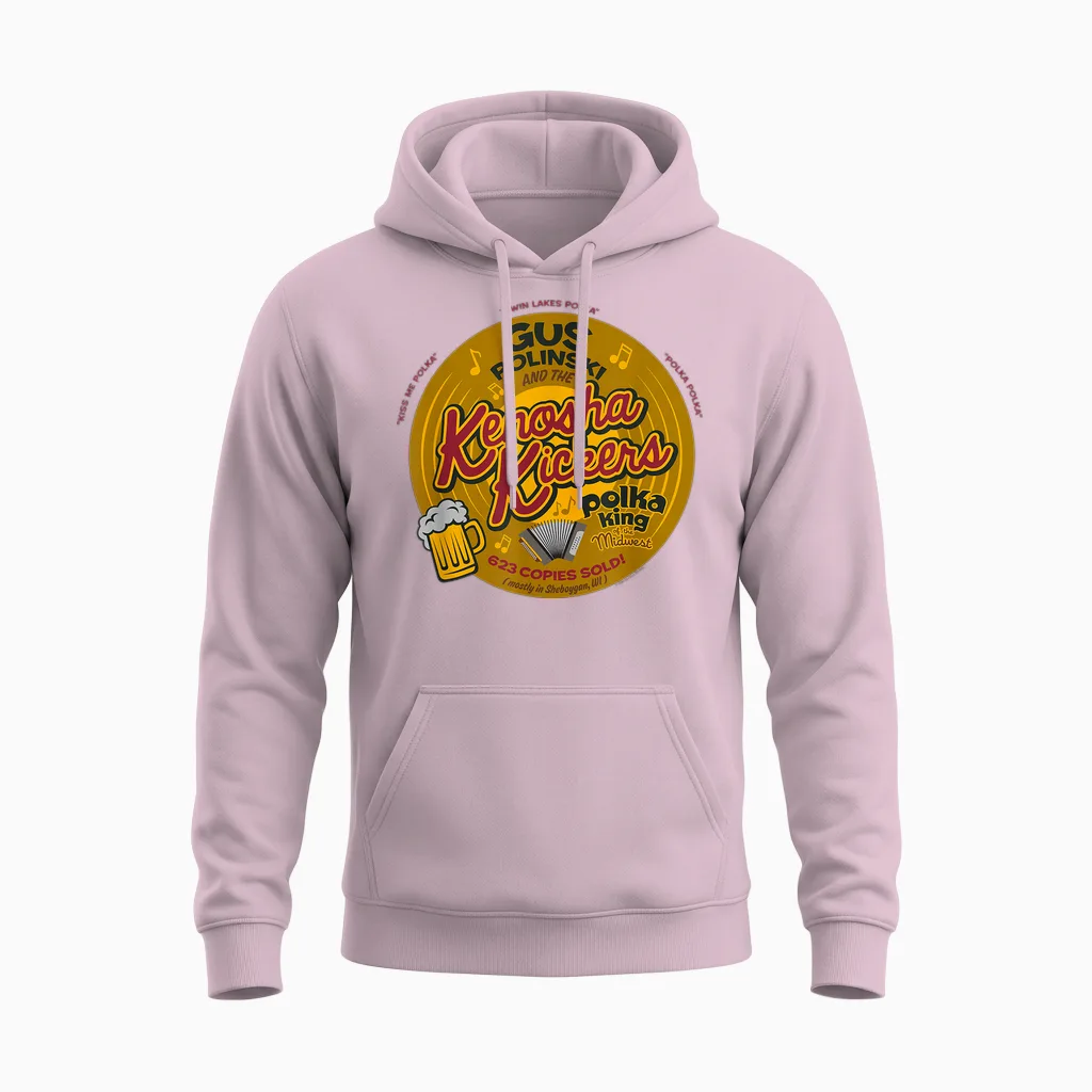 Home Alone Christmas Gus Polinski Kenosha Kickers Polka King Unisex Hoodie in Light Pink