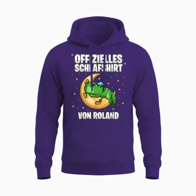 Offizielles Schlafshirt Von Roland - Personalisiert Unisex Hoodie - Purple