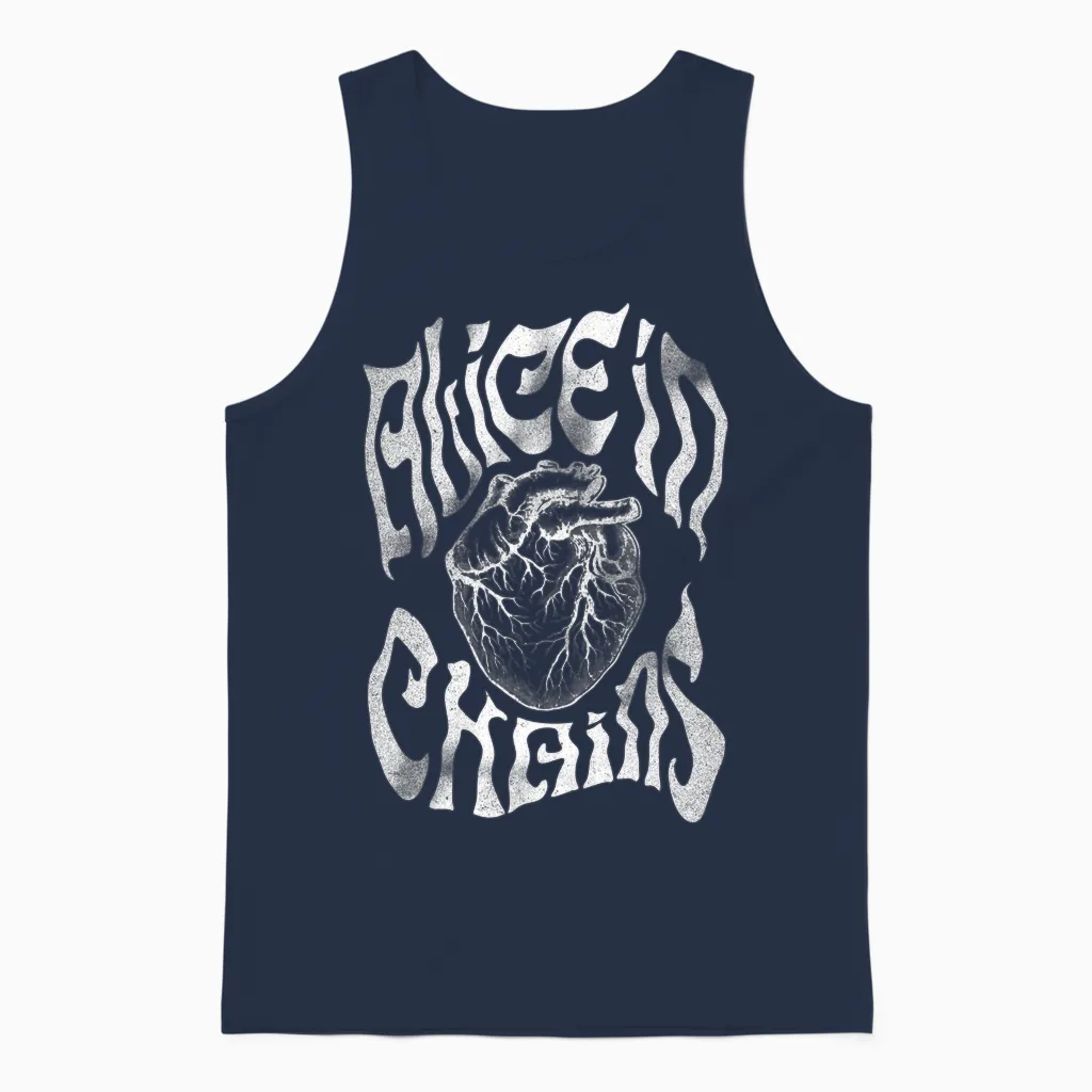 Alice in Chains Heart Unisex Tank Top in Navy