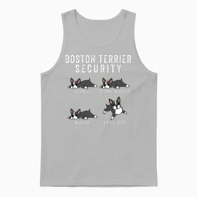 Boston Terrier Security Unisex Tank Top - Ash
