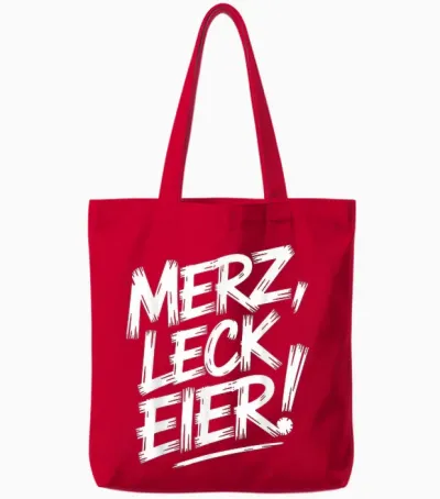 Merz Leck Eier Tote Bags - Red