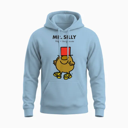 Mr. Men Mr. Silly Unisex Hoodie - Light Blue