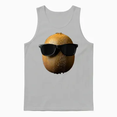 Cool Kiwi Wearing Sunglasses Funny Fruit Unisex Tank Top - Ash