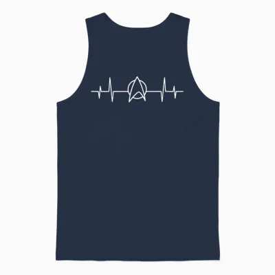 Heart Beat Trek Star Logo Enterprise Discovery Uss Unisex Tank Top - Navy