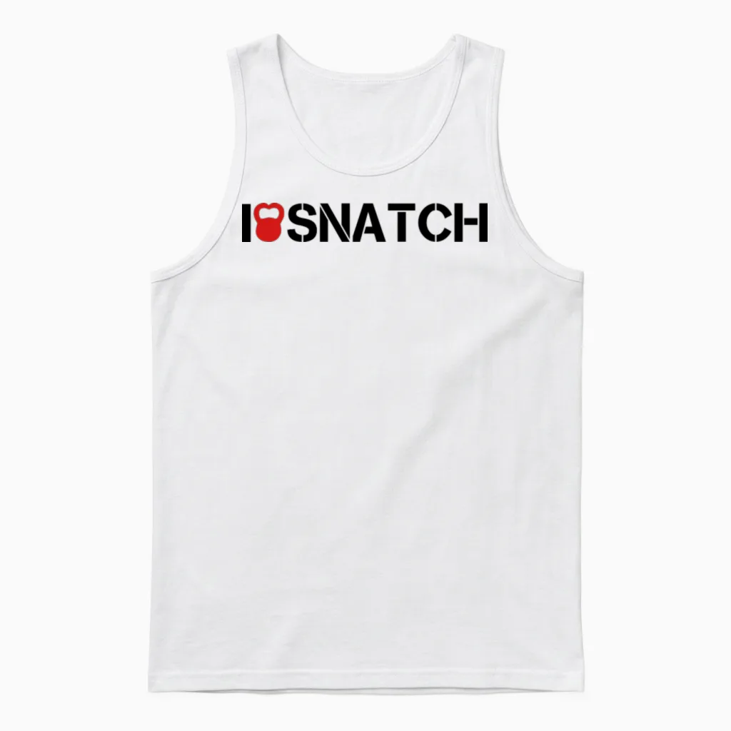 I Love Snatch Unisex Tank Top in White