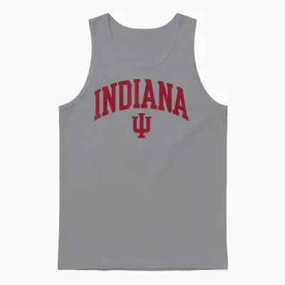 Indiana Hoosiers Arch Over Officially Licensed Unisex Tank Top - Sport Grey