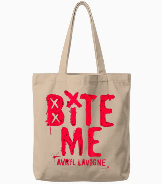 Offizielles Avril Lavigne Red Bite Me Tote Bags in Natural