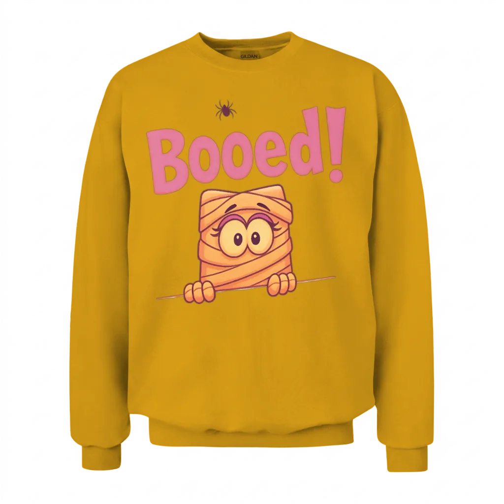 Cute Mummy Halloween Comic Design Unisex Sweatshirt - Gold