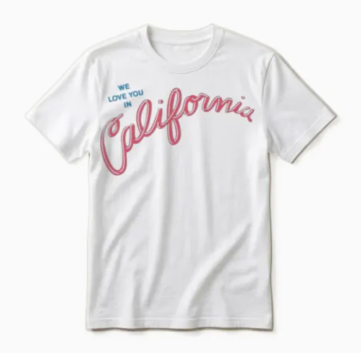 We Love You in California Unisex T-Shirt in White