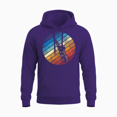 Saxophone Retro Vintage Unisex Hoodie - Purple