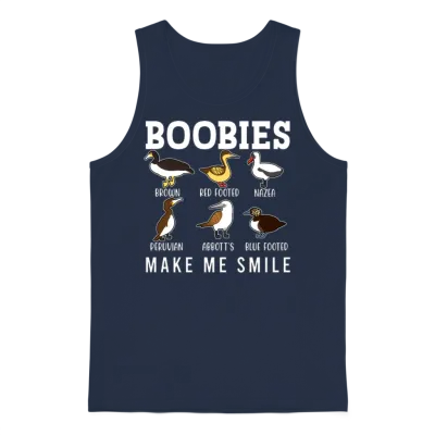 Funny Boobies Unisex Tank Top - Navy