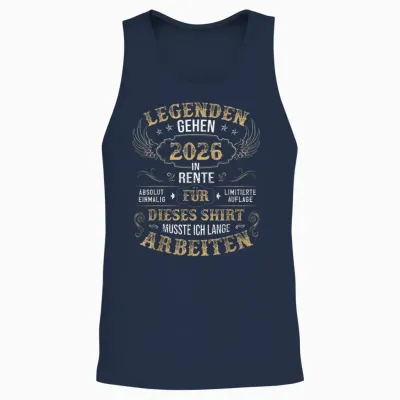 Rentner Eine Legende Geht in Rente 2026 Ruhestand Homme T-Shirt, Black Unisex Tank Top - Navy