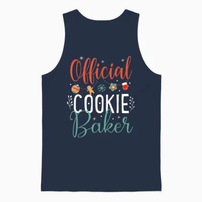 Official Cookie Baker Funny Christmas Couples Matching Unisex Tank Top - Navy