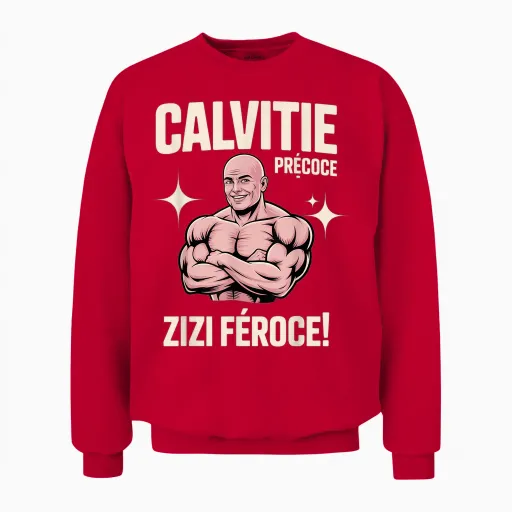 Early Baldness Fierce Zizi Funny Unisex Sweatshirt - Red