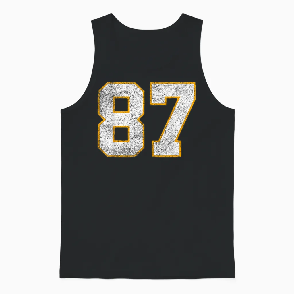 In My Number 87 Era Vintage Retro Unisex Tank Top in Black