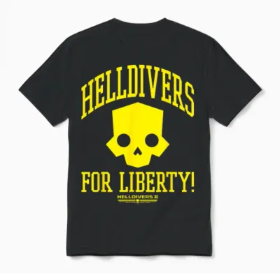 Helldivers 2 Sony Playstation Video Game for Liberty! Icon T-Shirt, Black, S Unisex T-Shirt - Black