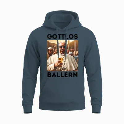 Gottlos Ballern Funny Pope Francis Five Beer Unisex Hoodie - Dark Heather